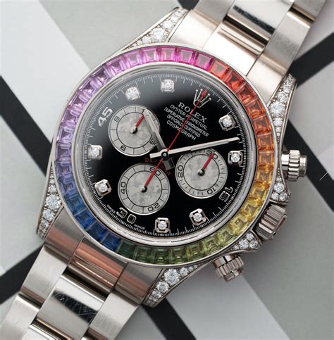 rolex daytona rainbow oro giallo|rolex rainbow daytona white gold.